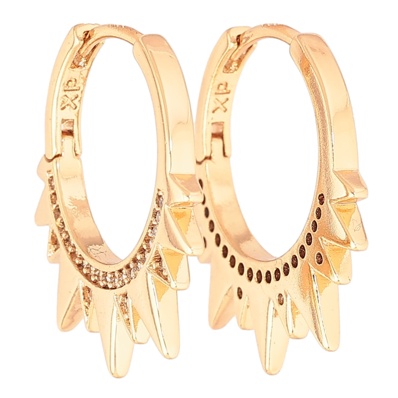 Сережки Xuping Позолота 18K колечка «Промінчики» фото №3 Сережки Xuping Позолота 18K колечка «Промінчики» фото №3