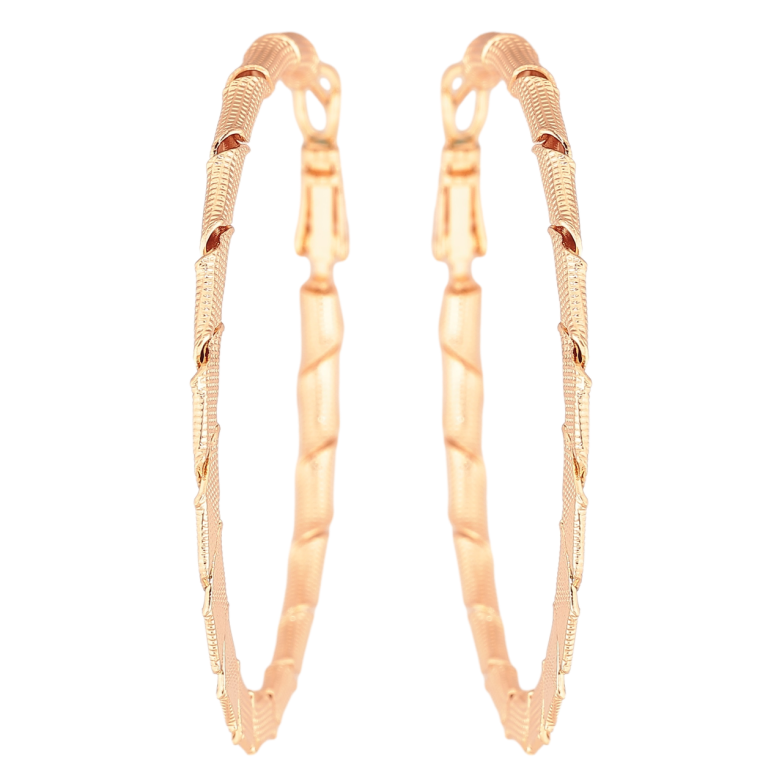 Сережки Xuping M&L Колір 18K кільця (конго) «Декоративний візерунок» ø 5см фото №2 Сережки Xuping M&L Колір 18K кільця (конго) «Декоративний візерунок» ø 5см фото №2