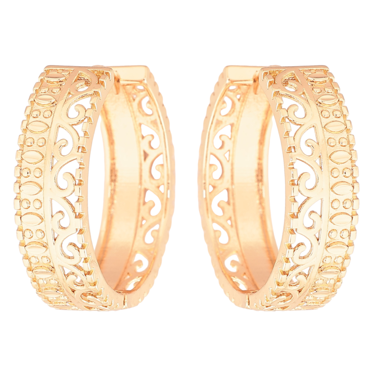 Сережки Xuping M&L Колір 18K колечка «Різьблений візерунок» фото №17 Сережки Xuping M&L Колір 18K колечка «Різьблений візерунок» фото №17