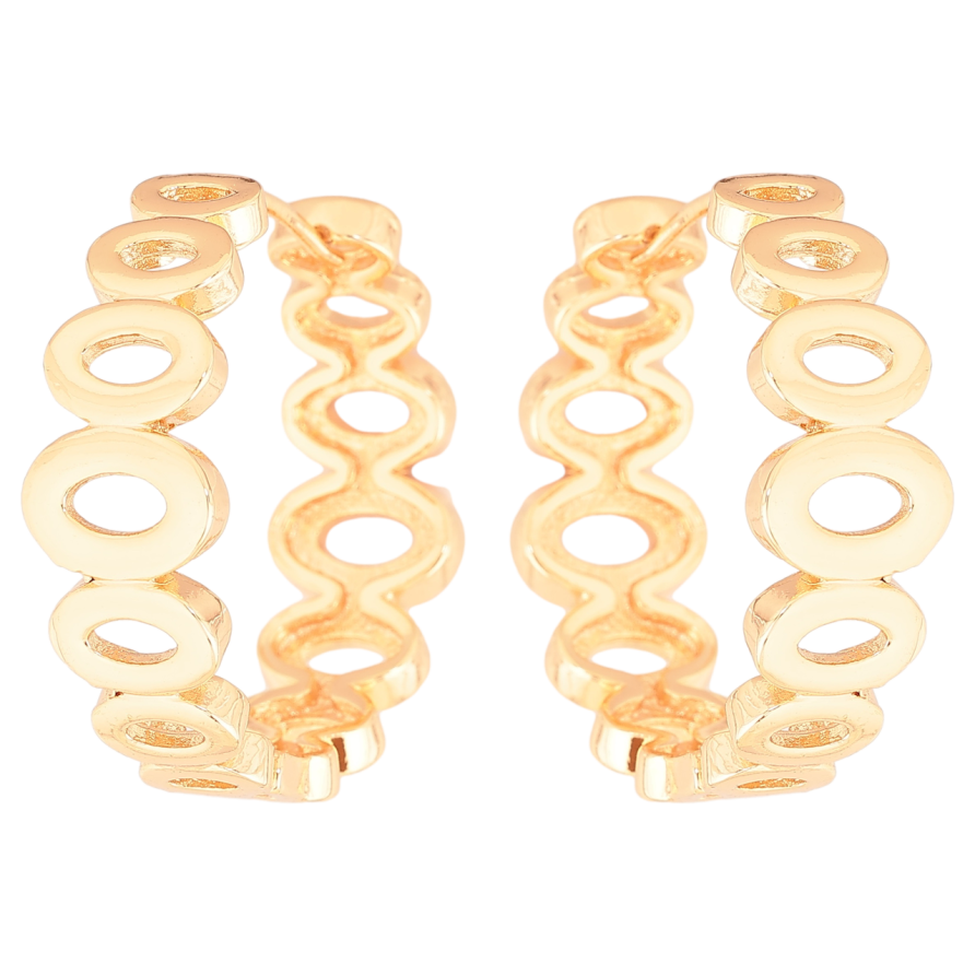 Серьги Xuping M&L Цвет 18K колечки Резной узор фото №1 Серьги Xuping M&L Цвет 18K колечки Резной узор фото №1