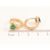 Сережки Xuping M&L Колір 18K колечка «Сердечка з зеленими кристалами» фото №2 Сережки Xuping M&L Колір 18K колечка «Сердечка з зеленими кристалами» фото №2