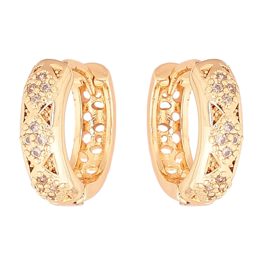 Серьги Xuping M&L Цвет 18K колечки Узор с кристаллами фото №1 Серьги Xuping M&L Цвет 18K колечки Узор с кристаллами фото №1