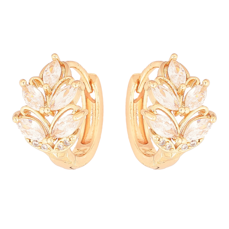 Сережки Xuping M&L Колір 18K колечка «Візерунок з кристалами» фото №5 Сережки Xuping M&L Колір 18K колечка «Візерунок з кристалами» фото №5