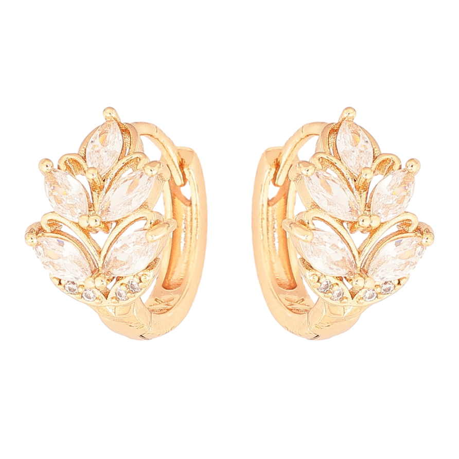 Серьги Xuping M&L Цвет 18K колечки Узор с кристаллами фото №1 Серьги Xuping M&L Цвет 18K колечки Узор с кристаллами фото №1
