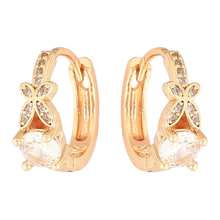 Сережки Xuping M&L Колір 18K колечка «Візерунок з кристалом» фото №19 Сережки Xuping M&L Колір 18K колечка «Візерунок з кристалом» фото №19