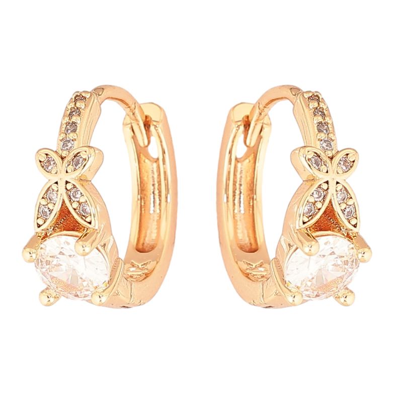 Серьги Xuping M&L Цвет 18K колечки Узор с кристаллом фото №1 Серьги Xuping M&L Цвет 18K колечки Узор с кристаллом фото №1