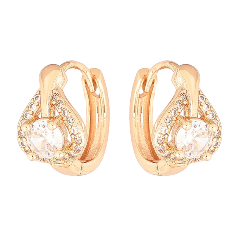 Сережки Xuping M&L Колір 18K колечка «Візерунок з кристалами» фото №5 Сережки Xuping M&L Колір 18K колечка «Візерунок з кристалами» фото №5