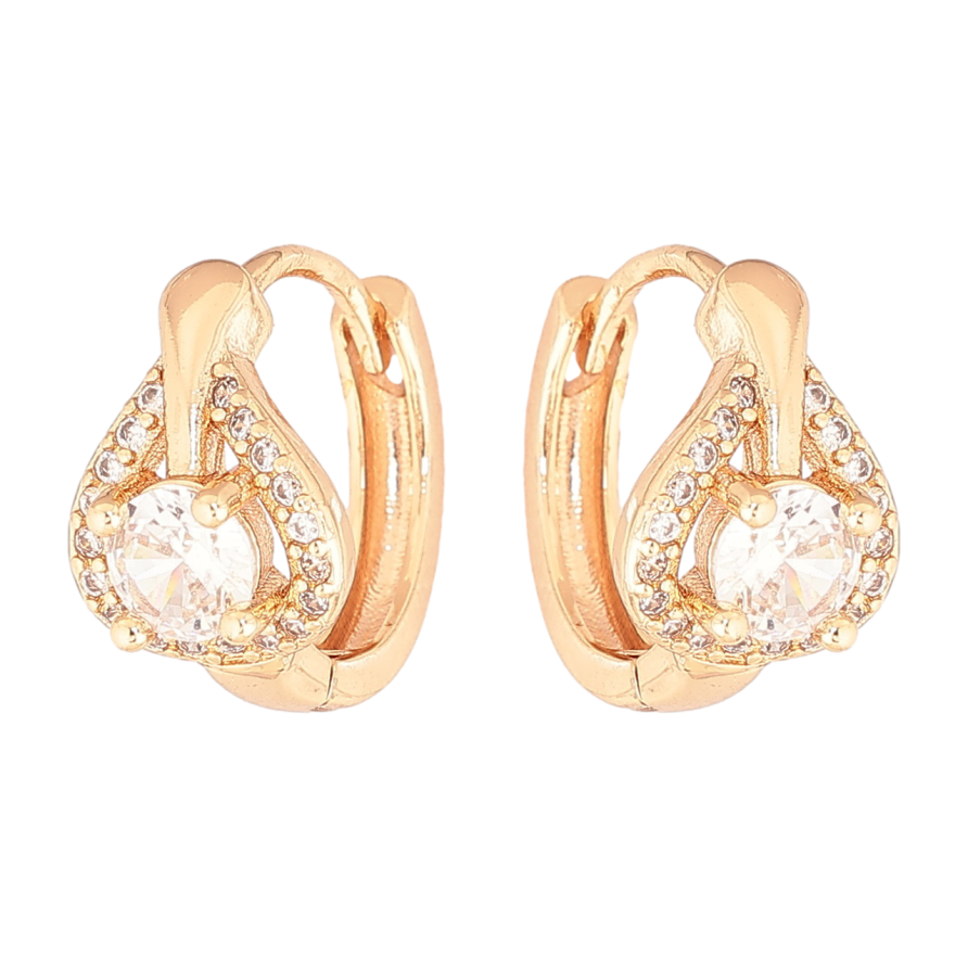 Сережки Xuping M&L Колір 18K колечка «Візерунок з кристалами» фото №1 Сережки Xuping M&L Колір 18K колечка «Візерунок з кристалами» фото №1