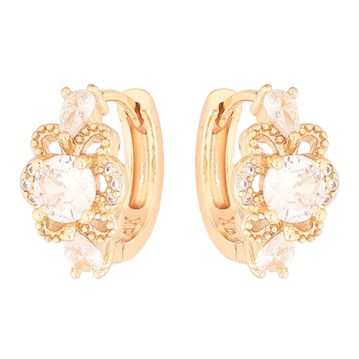 Серьги Xuping M&L Цвет 18K колечки Цветочки с кристаллами фото №20 Серьги Xuping M&L Цвет 18K колечки Цветочки с кристаллами фото №20