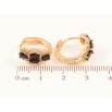 Серьги Xuping M&L Цвет 18K колечки Узор с черными кристаллами фото №2 Серьги Xuping M&L Цвет 18K колечки Узор с черными кристаллами фото №2
