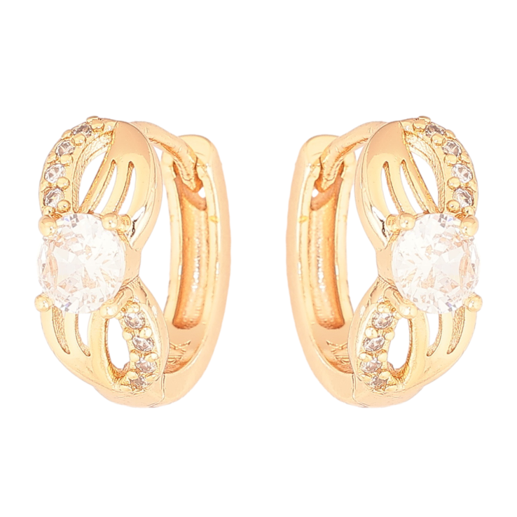 Серьги Xuping M&L Цвет 18K колечки Узор с кристаллами фото №22 Серьги Xuping M&L Цвет 18K колечки Узор с кристаллами фото №22