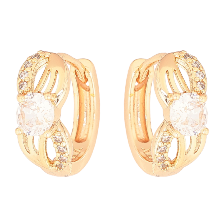 Сережки Xuping M&L Колір 18K колечка «Візерунок з кристалами» фото №3