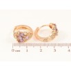 Серьги Xuping M&L Цвет 18K колечки Узор с сиреневыми кристаллами фото №2 Серьги Xuping M&L Цвет 18K колечки Узор с сиреневыми кристаллами фото №2