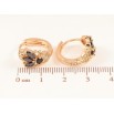 Серьги Xuping M&L Цвет 18K колечки Узор с черными кристаллами фото №2 Серьги Xuping M&L Цвет 18K колечки Узор с черными кристаллами фото №2