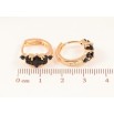 Серьги Xuping M&L Цвет 18K колечки Узор с черными кристаллами фото №2
