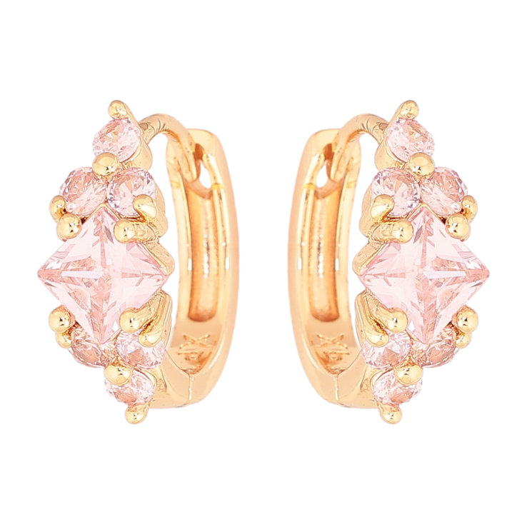 Сережки Xuping M&L Колір 18K колечка «Візерунок з рожевими кристалами» фото №21 Сережки Xuping M&L Колір 18K колечка «Візерунок з рожевими кристалами» фото №21