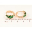 Серьги Xuping M&L Цвет 18K колечки Узор с зелеными кристаллами фото №2
