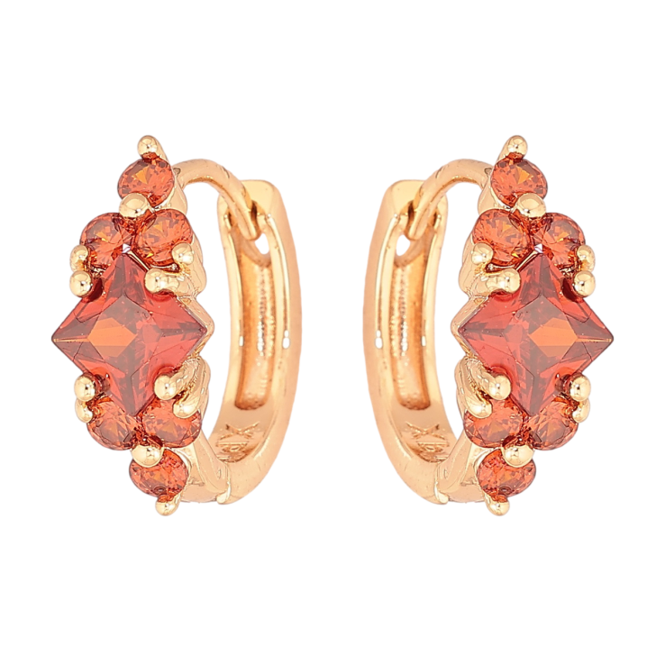 Сережки Xuping M&L Колір 18K колечка «Візерунок з червоними кристалами» фото №8 Сережки Xuping M&L Колір 18K колечка «Візерунок з червоними кристалами» фото №8