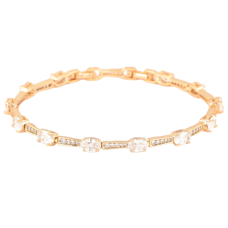 Браслет Xuping Позолота 18K «Доріжка кристалів» розмір з доп. замком 17,19см х 3-4мм фото №14