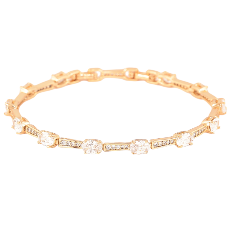 Браслет Xuping Позолота 18K «Доріжка кристалів» розмір з доп. замком 17,19см х 3-4мм фото №4 Браслет Xuping Позолота 18K «Доріжка кристалів» розмір з доп. замком 17,19см х 3-4мм фото №4