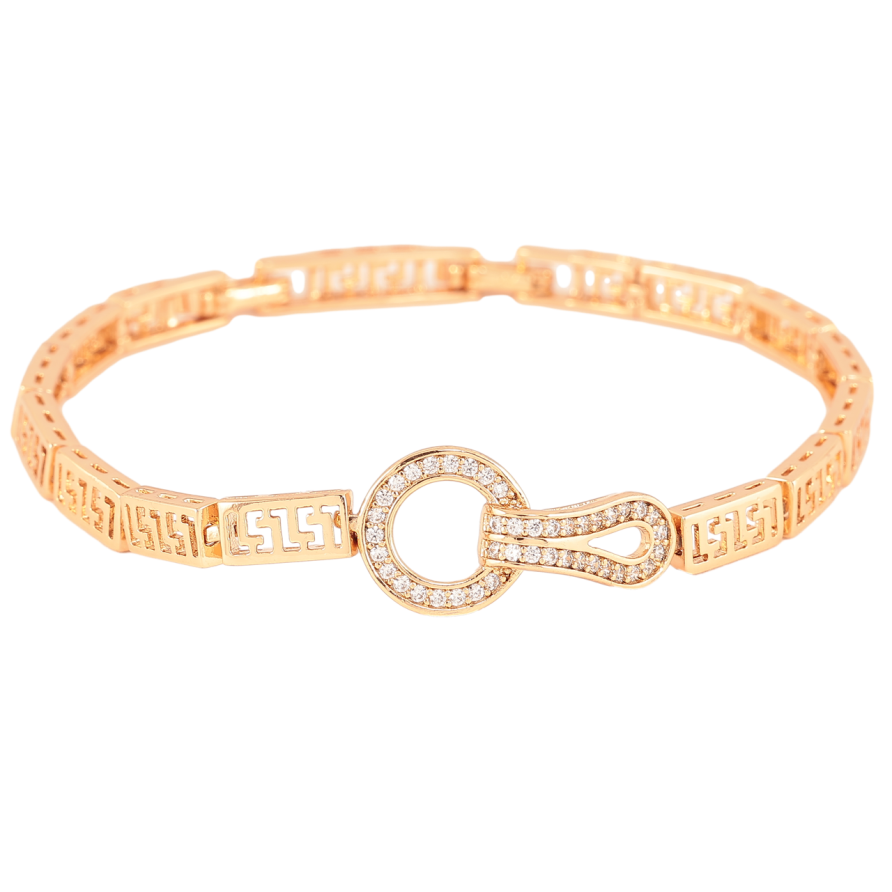 Браслет Xuping Позолота 18K Узор с кристаллами размер с доп. замком 17.5,19.5см х 5-12мм фото №1 Браслет Xuping Позолота 18K Узор с кристаллами размер с доп. замком 17.5,19.5см х 5-12мм фото №1