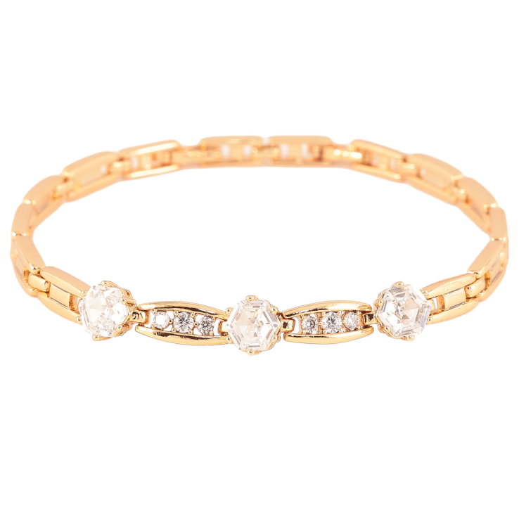 Браслет Xuping Позолота 18K «Візерунок з кристалами» розмір з доп. замком 18,20см х 5-7мм фото №13