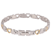 Браслет Xuping ТТМ Stainless Steel колір Родій+14К «Сердечка» довжина 20.5см х 7мм фото №2 Браслет Xuping ТТМ Stainless Steel колір Родій+14К «Сердечка» довжина 20.5см х 7мм фото №2