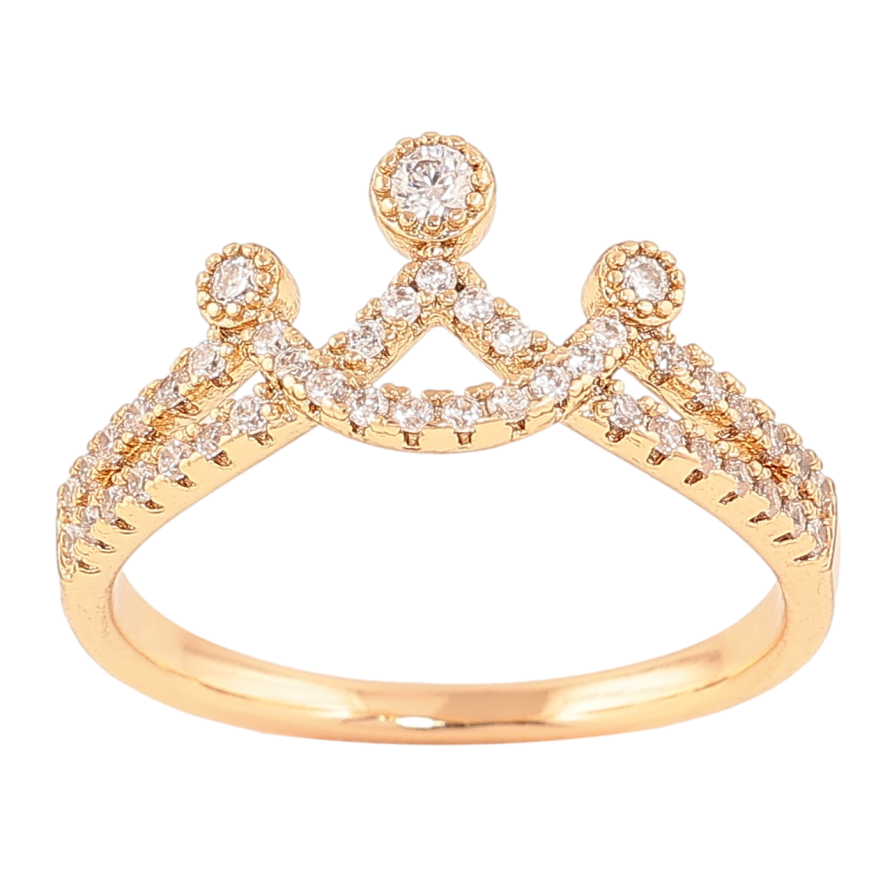 Каблучка Xuping Позолота 18K «Кришталева корона» фото №1 Каблучка Xuping Позолота 18K «Кришталева корона» фото №1