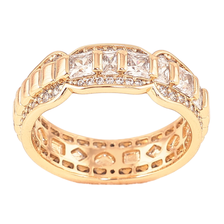 Каблучка Xuping Позолота 18K «Візерунок з кристалами» фото №3 Каблучка Xuping Позолота 18K «Візерунок з кристалами» фото №3