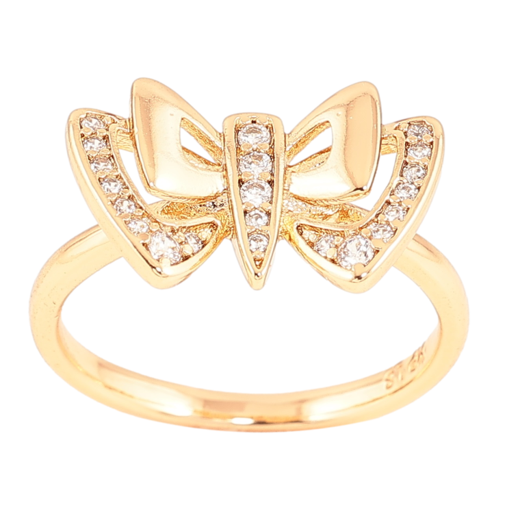 Каблучка Xuping Позолота 18K «Бант з кристалами» фото №7 Каблучка Xuping Позолота 18K «Бант з кристалами» фото №7