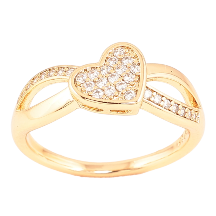 Каблучка Xuping Позолота 18K «Сердечко з кристалами» фото №12