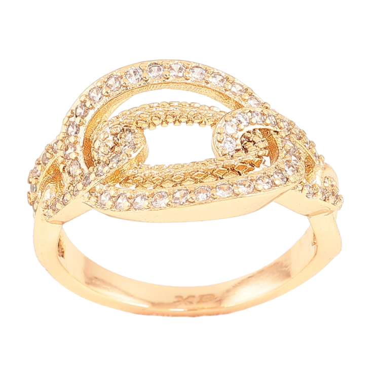 Каблучка Xuping Позолота 18K «Візерунок з кристалами» фото №12 Каблучка Xuping Позолота 18K «Візерунок з кристалами» фото №12