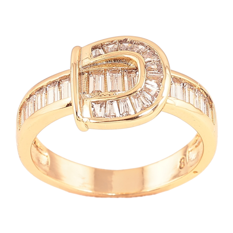 Каблучка Xuping Позолота 18K «Ремінець з кристалами» фото №9 Каблучка Xuping Позолота 18K «Ремінець з кристалами» фото №9