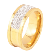 Каблучка Xuping TTM Stainless Steel Колір 14К «Інкрустація кристалами, шир. 8мм» фото №2 Каблучка Xuping TTM Stainless Steel Колір 14К «Інкрустація кристалами, шир. 8мм» фото №2
