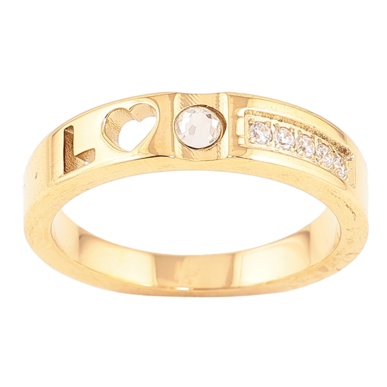 Каблучка Xuping TTM Stainless Steel Колір 14К Love фото №6 Каблучка Xuping TTM Stainless Steel Колір 14К Love фото №6