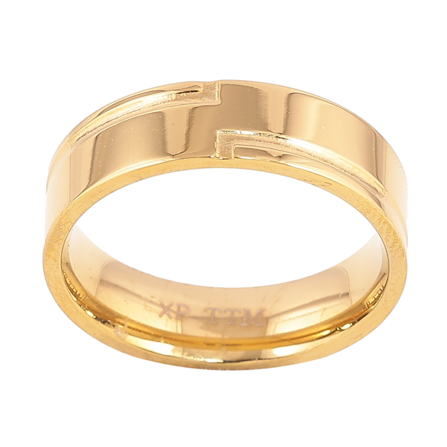 Каблучка Xuping TTM Stainless Steel Колір 14К Декоративний візерунок, шир. 6мм фото №1 Каблучка Xuping TTM Stainless Steel Колір 14К Декоративний візерунок, шир. 6мм фото №1
