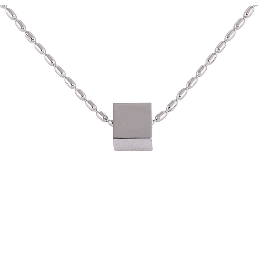 Подвеска на цепочке Xuping ТТМ Stainless Steel цвет Родий Кубик, 8х8мм длинна 45-50см х 2мм фото №1 Подвеска на цепочке Xuping ТТМ Stainless Steel цвет Родий Кубик, 8х8мм длинна 45-50см х 2мм фото №1