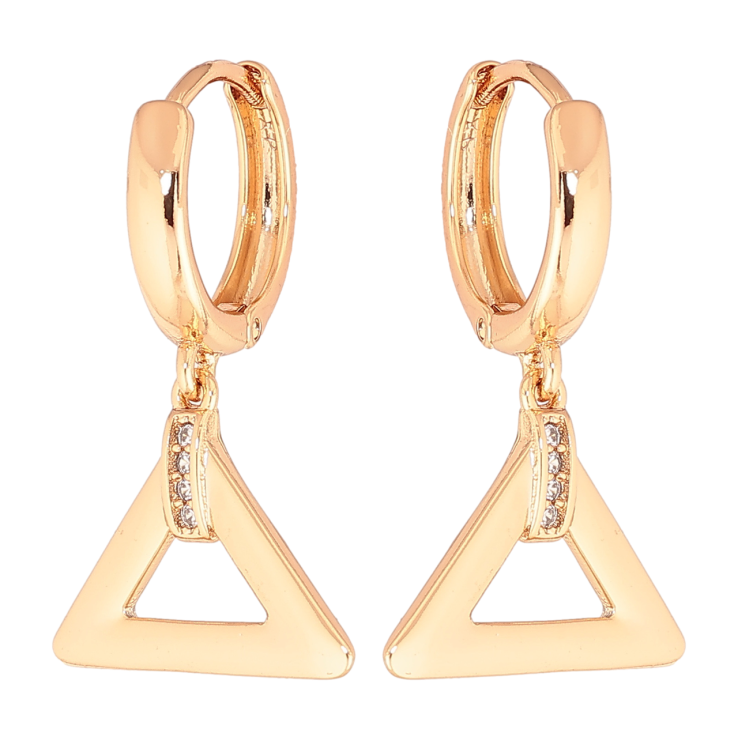 Серьги Xuping Позолота 18K подвески на колечках Треугольники фото №24 Серьги Xuping Позолота 18K подвески на колечках Треугольники фото №24