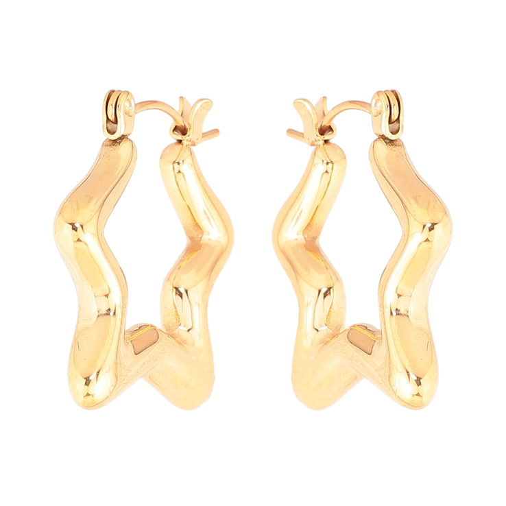 Серьги Xuping Позолота 18K замок-булавка Звезды фото №13