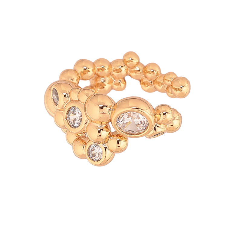 Сережки Xuping Позолота 18K моно-кафа «Візерунок з кристалами» фото №1
