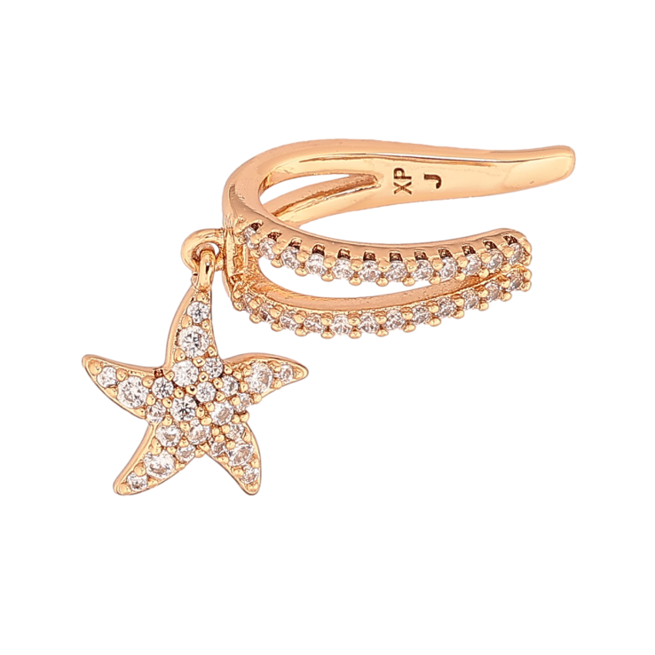 Сережки Xuping Позолота 18K моно-кафа «Підвіска зірка з інкрустацією кристалами» фото №9 Сережки Xuping Позолота 18K моно-кафа «Підвіска зірка з інкрустацією кристалами» фото №9
