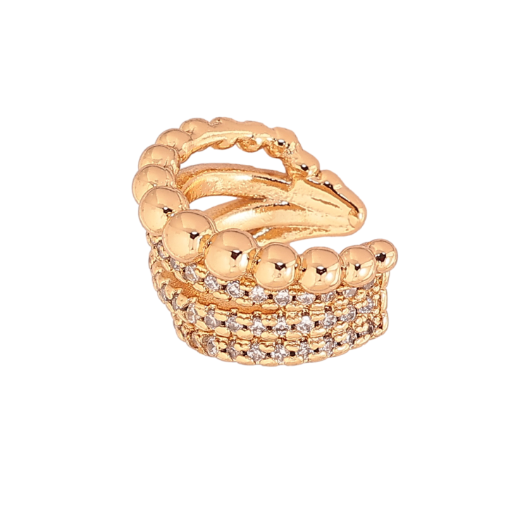 Сережки Xuping Позолота 18K моно-кафа «Декоративний візерунок з кришталевими доріжками» фото №10 Сережки Xuping Позолота 18K моно-кафа «Декоративний візерунок з кришталевими доріжками» фото №10