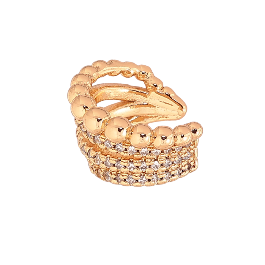 Сережки Xuping Позолота 18K моно-кафа «Декоративний візерунок з кришталевими доріжками» фото №1 Сережки Xuping Позолота 18K моно-кафа «Декоративний візерунок з кришталевими доріжками» фото №1