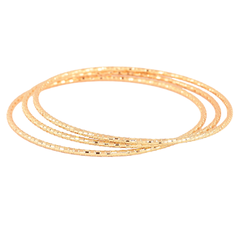 Браслет Xuping Позолота 18K «Класика з візерунком, 3 шт.» ø 6,5 см фото №5 Браслет Xuping Позолота 18K «Класика з візерунком, 3 шт.» ø 6,5 см фото №5