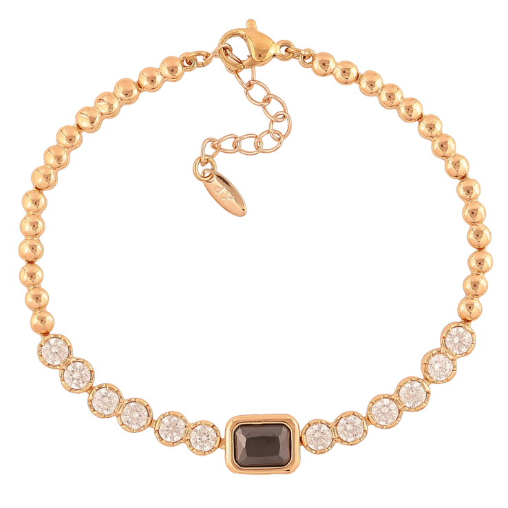 Браслет Xuping Позолота 18K «Кришталева доріжка з чорним кр-м» розмір з додатковим ланцюжком 17,5-20,5см х 3-8мм фото №18