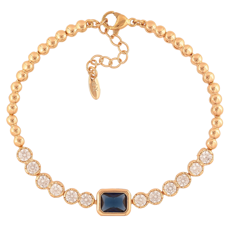 Браслет Xuping Позолота 18K Кристальная дорожка с синим кр-м размер с доп. цепочкой 17,5-20,5см х 3-8мм фото №22 Браслет Xuping Позолота 18K Кристальная дорожка с синим кр-м размер с доп. цепочкой 17,5-20,5см х 3-8мм фото №22