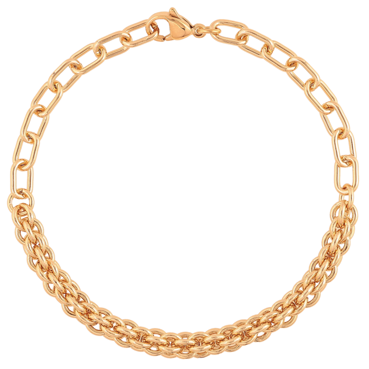 Браслет Xuping Позолота 18K «Ланцюжок Комбінований» розмір 20,5см х 5-6мм фото №14