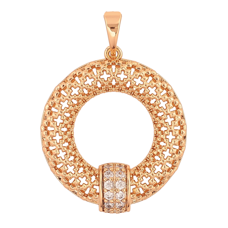 Кулон Xuping Позолота 18K «Різьблене кільце з кристалами» для ланцюжка до 5мм фото №22