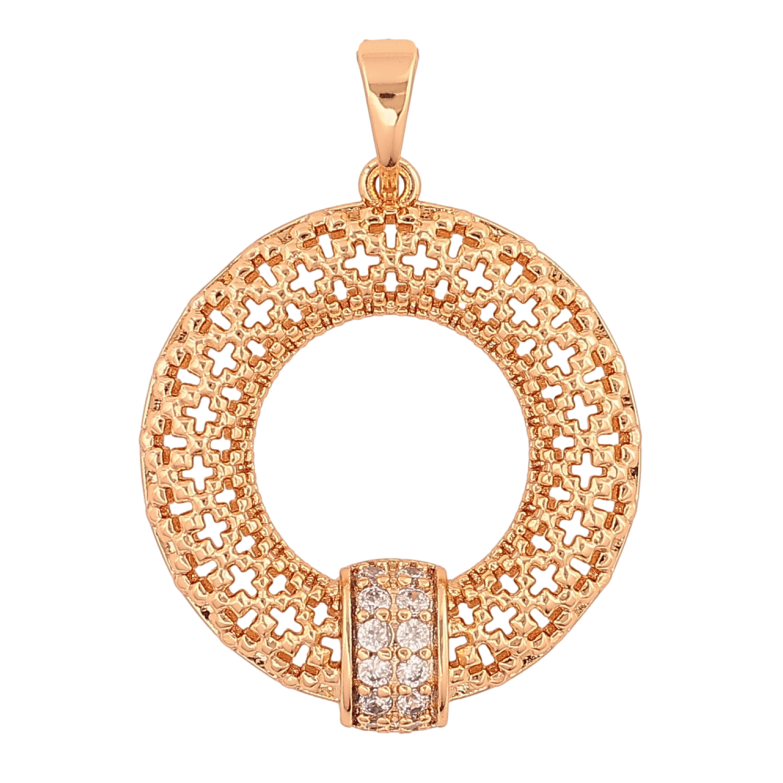 Кулон Xuping Позолота 18K «Різьблене кільце з кристалами» для ланцюжка до 5мм фото №12