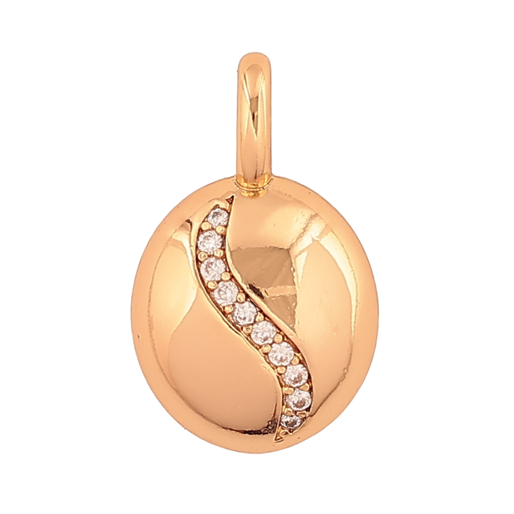 Кулон Xuping Позолота 18K «Овал з хвилястою доріжкою кристалів» для ланцюжка до 4мм фото №19